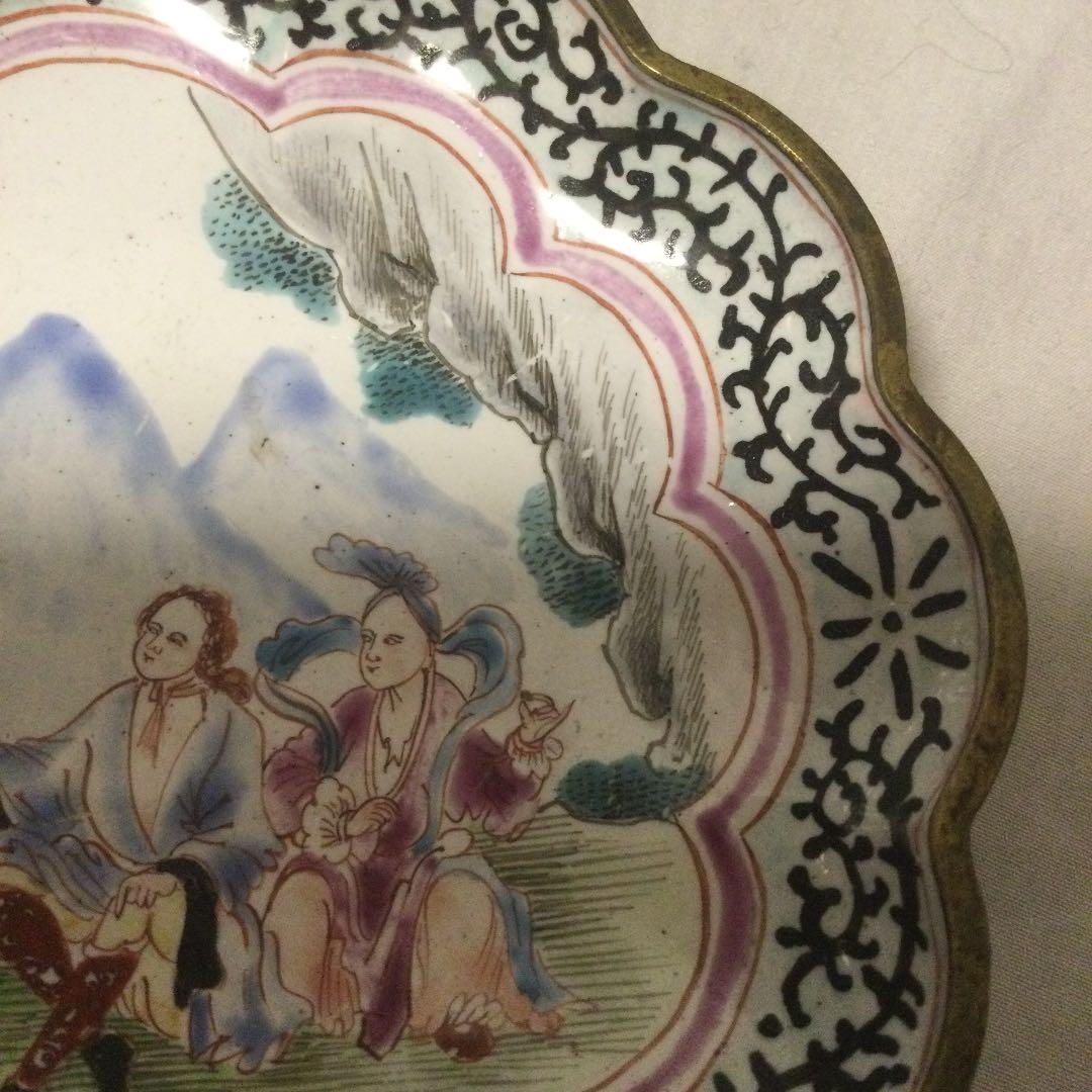 中国清朝輸出用七宝焼の小皿