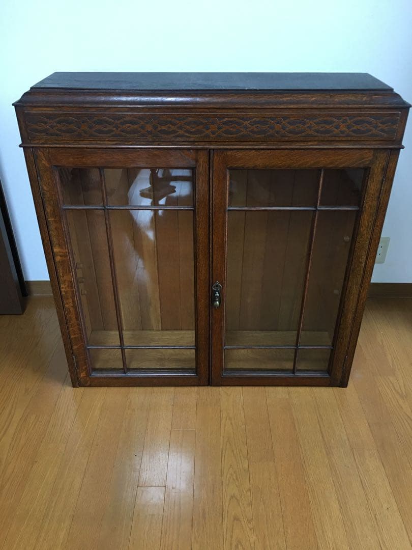 英国アンティーク　ビューロー　キャビネット/本棚/ガラス食器棚/飾り棚/店舗什器