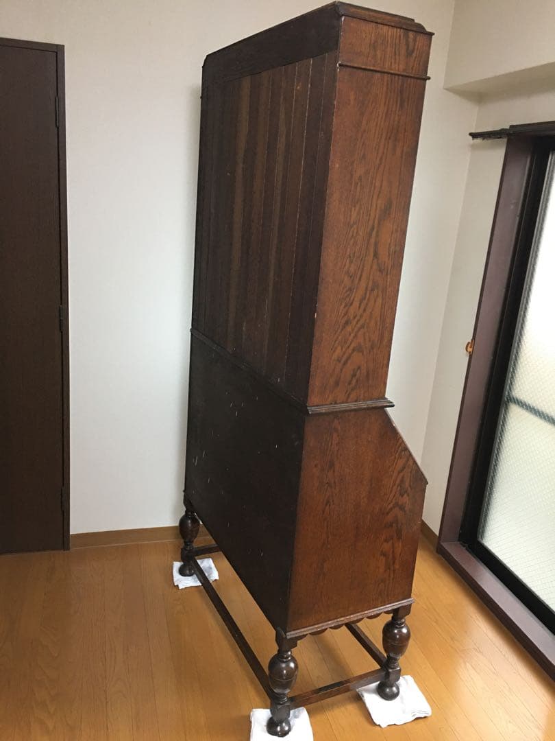 英国アンティーク　ビューロー　キャビネット/本棚/ガラス食器棚/飾り棚/店舗什器