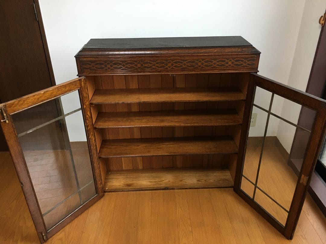 英国アンティーク　ビューロー　キャビネット/本棚/ガラス食器棚/飾り棚/店舗什器