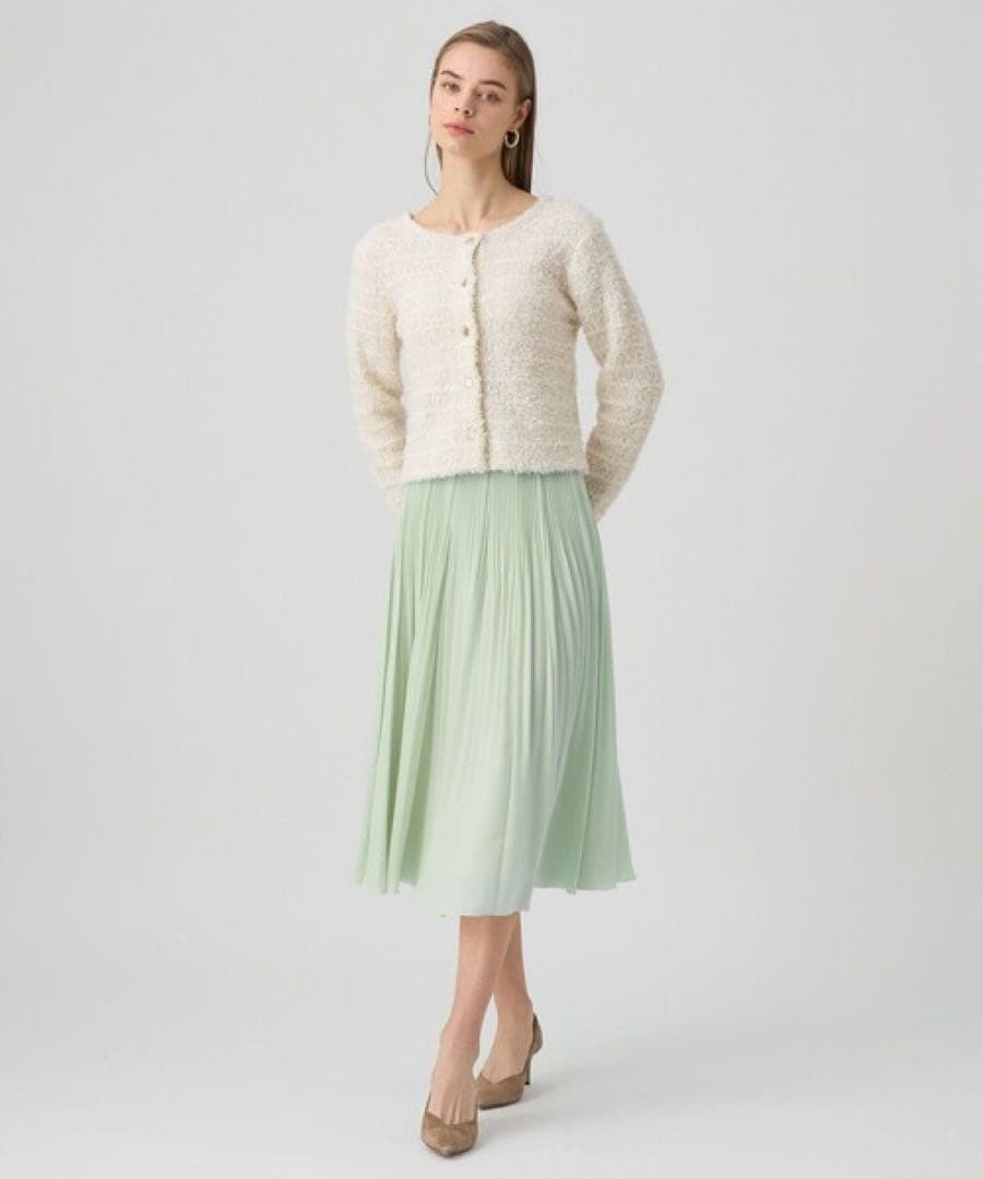 【1324】アナイ　フロッシュツイード2WAY カーディガン　アイボリー　36