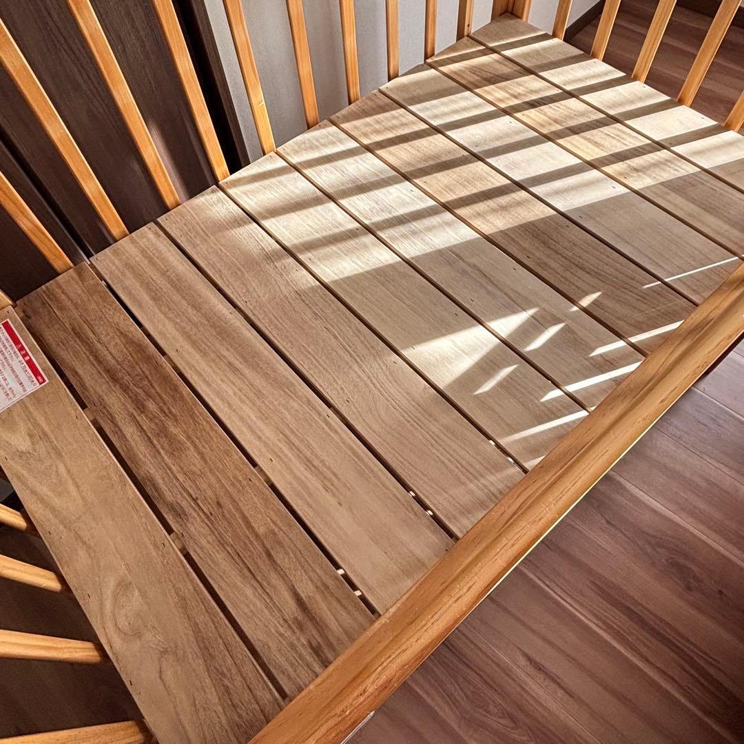 カトージ ハイシートベビーベッド02399 ナチュラル キャスター付き　清潔