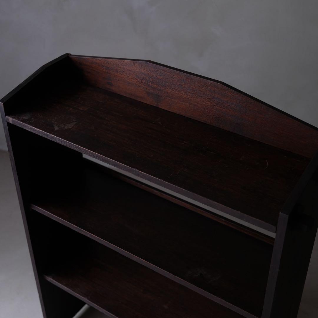 ラワン材 ３杯抽斗付 楔式本棚　収納棚 陳列棚 飾り棚 引き出し アンティーク
