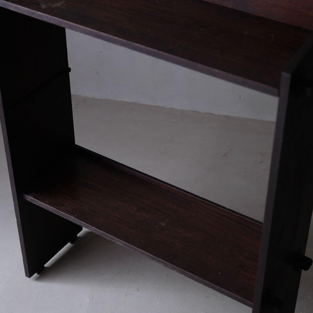 ラワン材 ３杯抽斗付 楔式本棚　収納棚 陳列棚 飾り棚 引き出し アンティーク