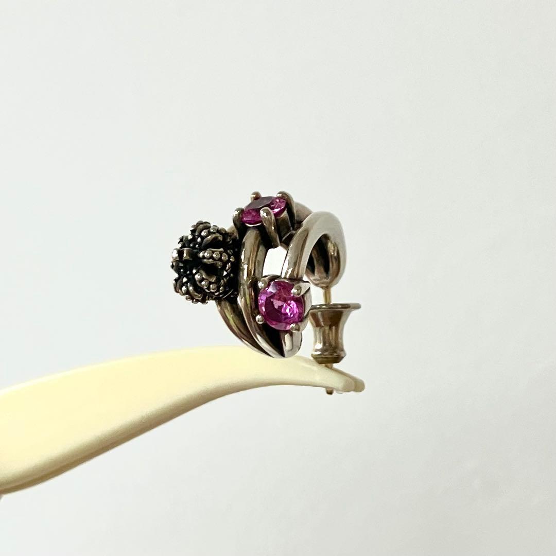 ジャスティンデイビス　ピンクストーン×クラウンピアス　片耳用