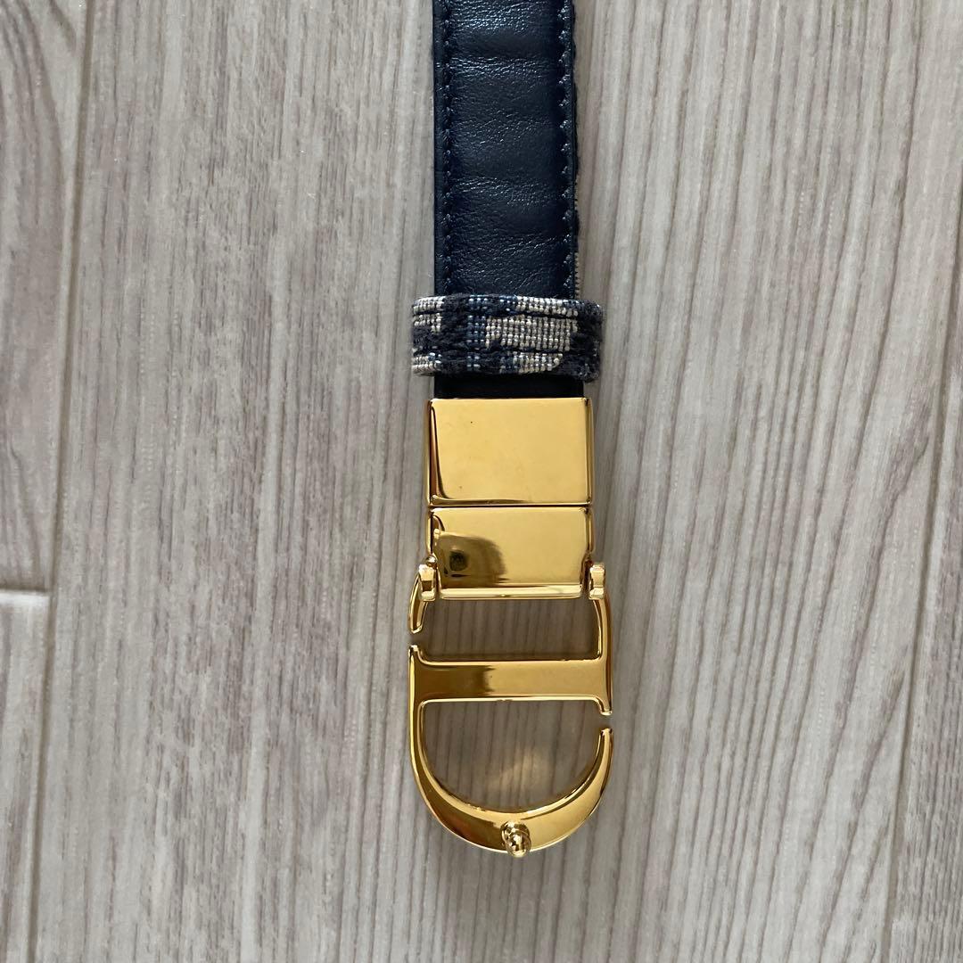最終値下げ！Dior ロゴバックル ベルト ブラック/ゴールド