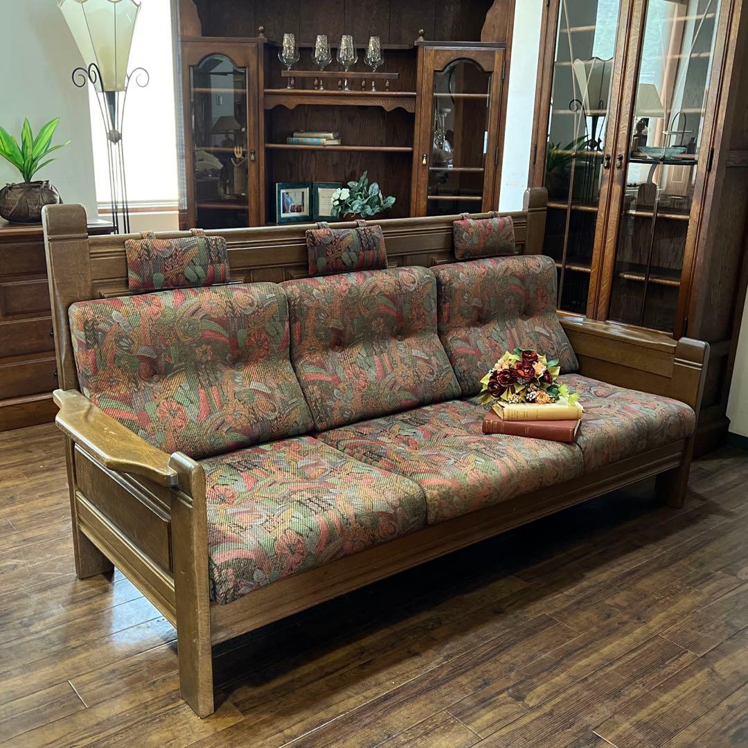 k477r121 葉山ガーデン 3人掛けソファ オーク 無垢材 トリプルソファ