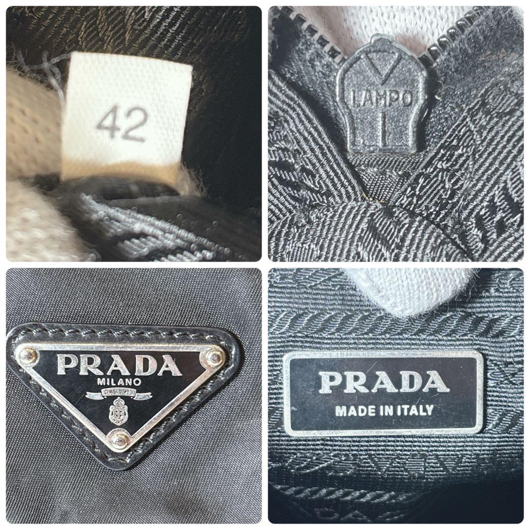 【希少】プラダ　ショルダーバッグ　三角ロゴ　サイドポケット　ナイロン　ブラック