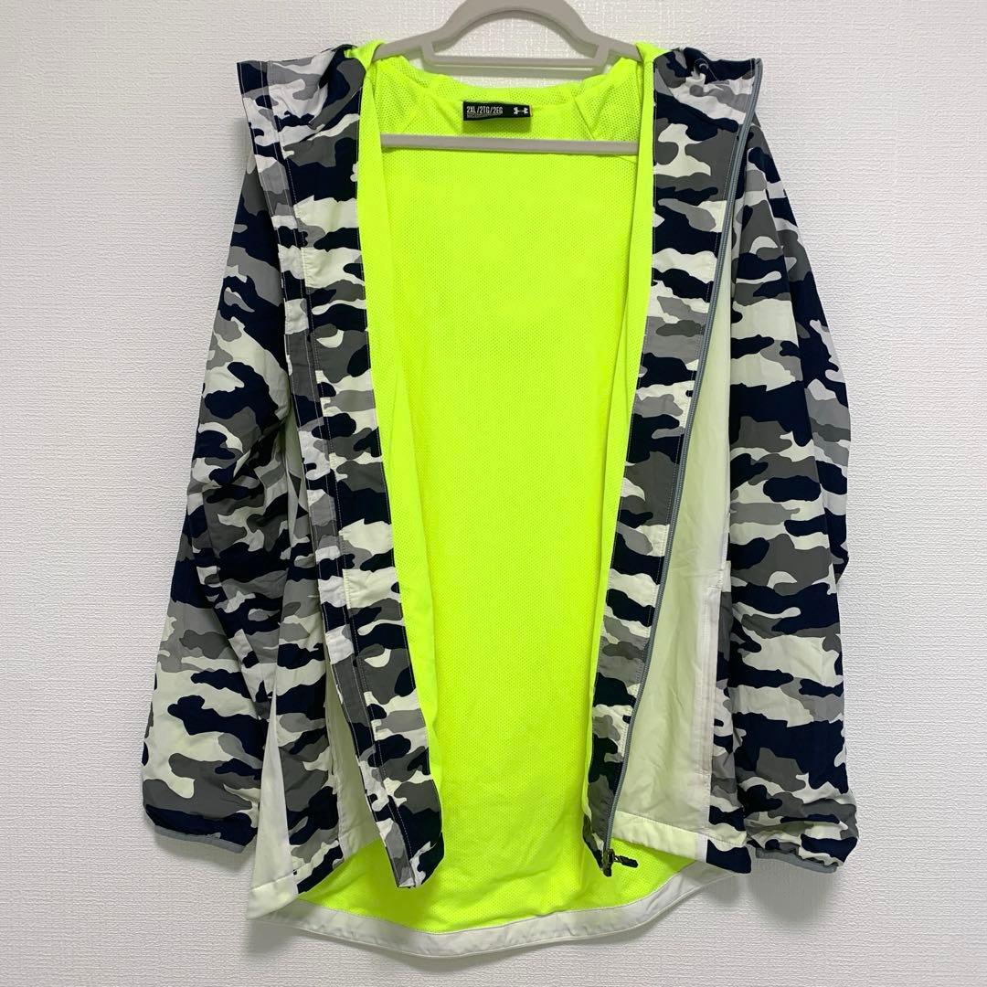 アンダーアーマー★メンズ ウィンドブレーカー ジャンパー 2XL 迷彩 蛍光