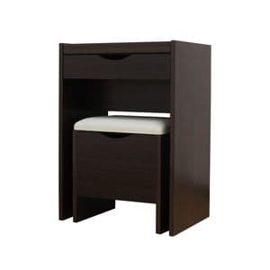 シンプル ドレッサーセット/化粧台・スツールセット 【ダークブラウン】