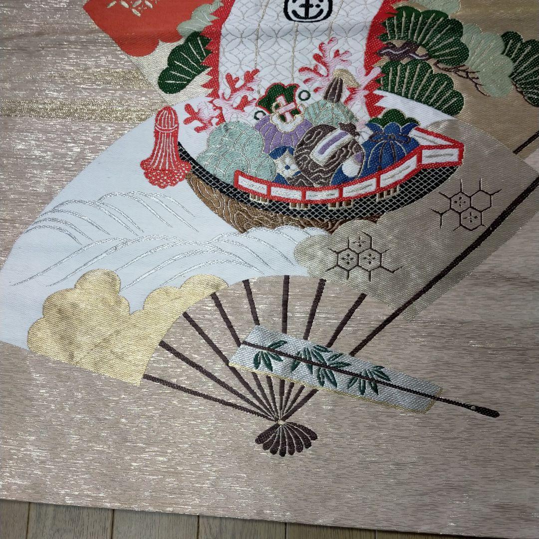 1735蔵出し　アンティーク末広がり家の繁栄小槌金運アップ縁起物の特大袱紗