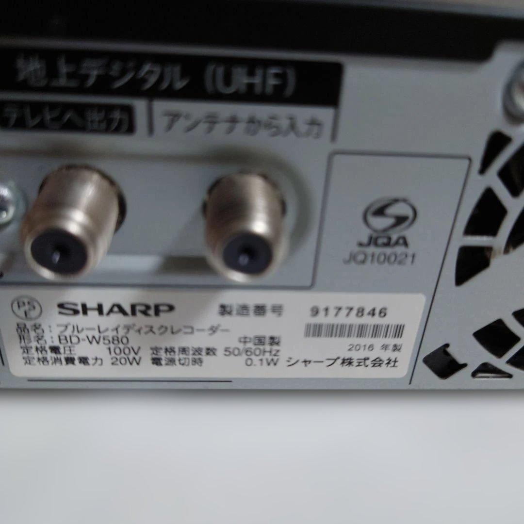 SHARP ブルーレイレコーダー BD－W580 2番組同時録画　リモコン