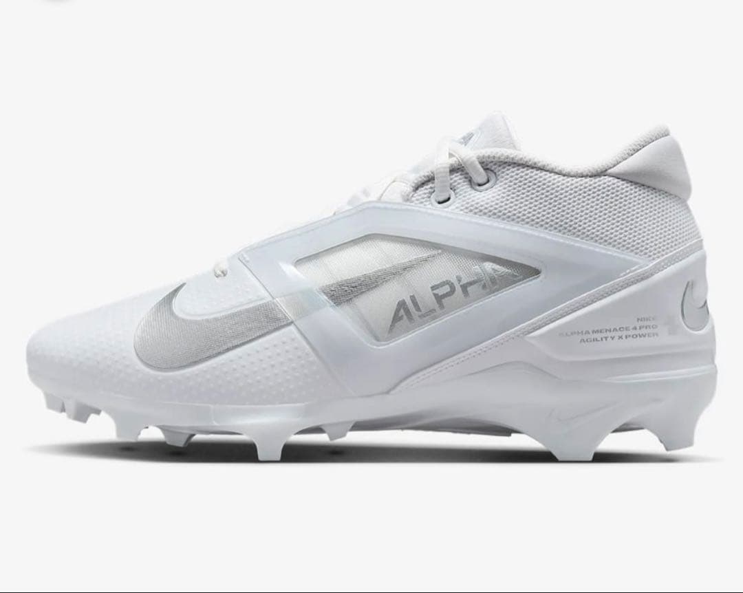 ナイキ 27 アルファメナス プロ アメフト スパイク シューズ 靴 白 g