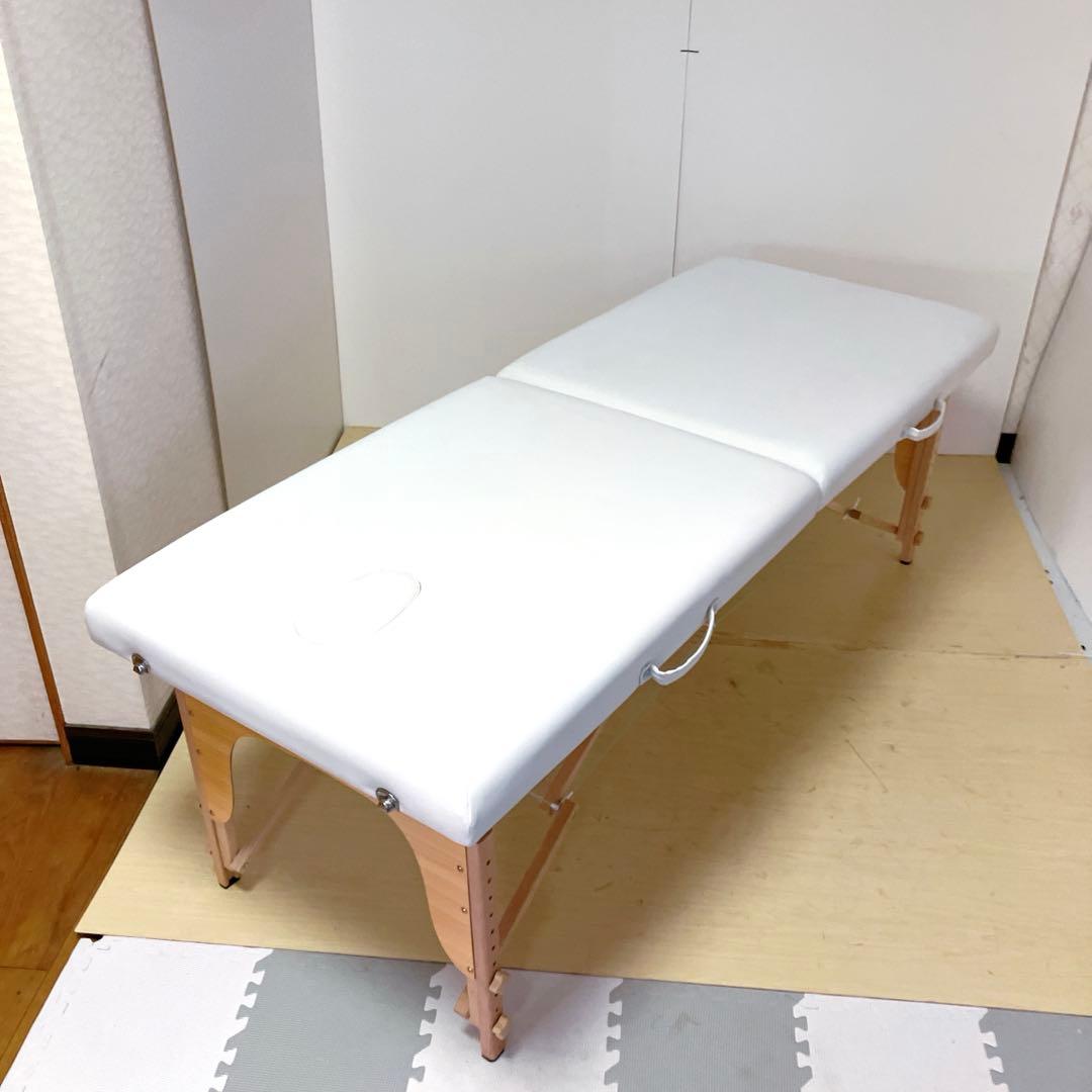 折りたたみ　エステベッド　マッサージベッド　簡易ベッド　カラーホワイト