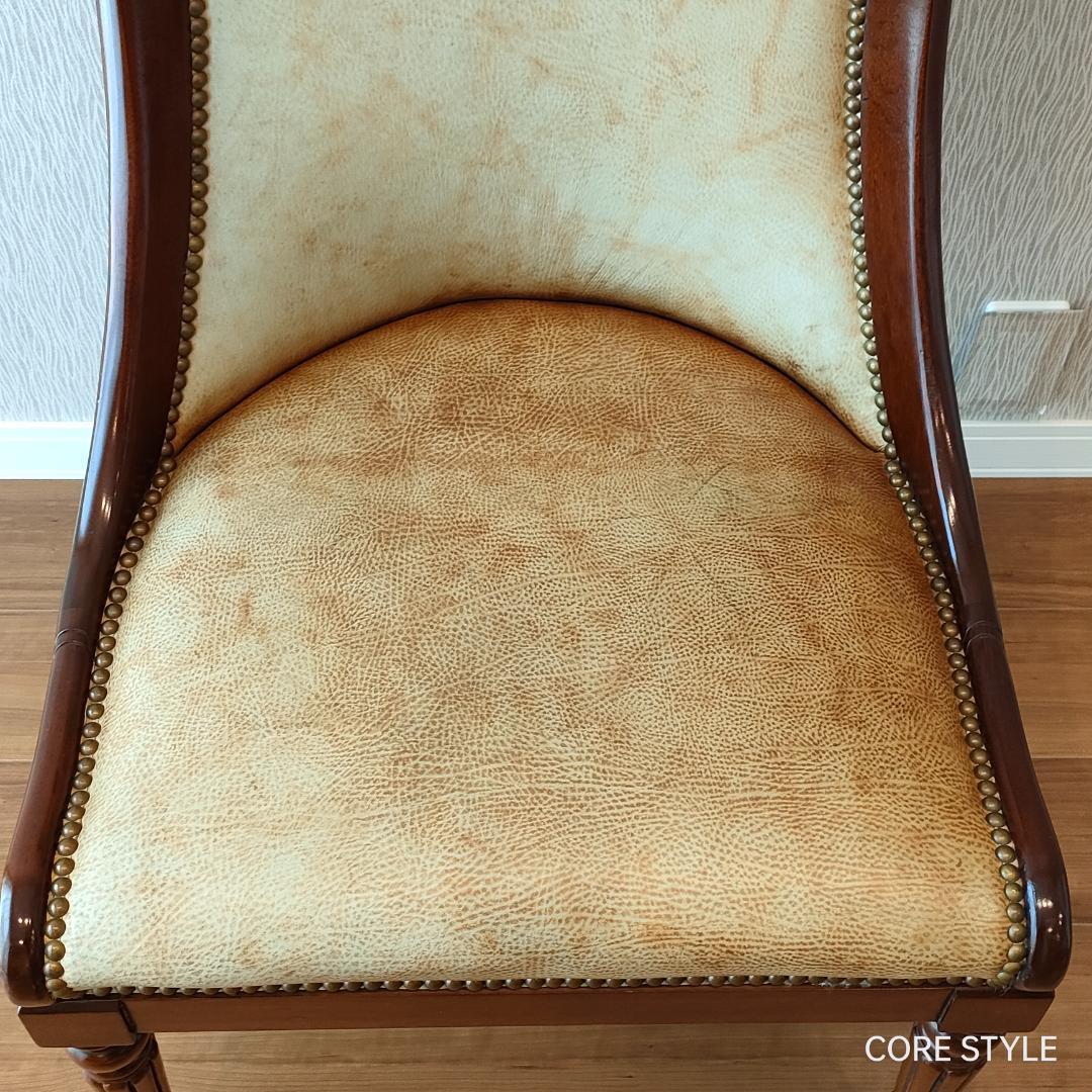 希少　ヒッコリーチェア　キャスター付き　クラシック家具　太鼓鋲②