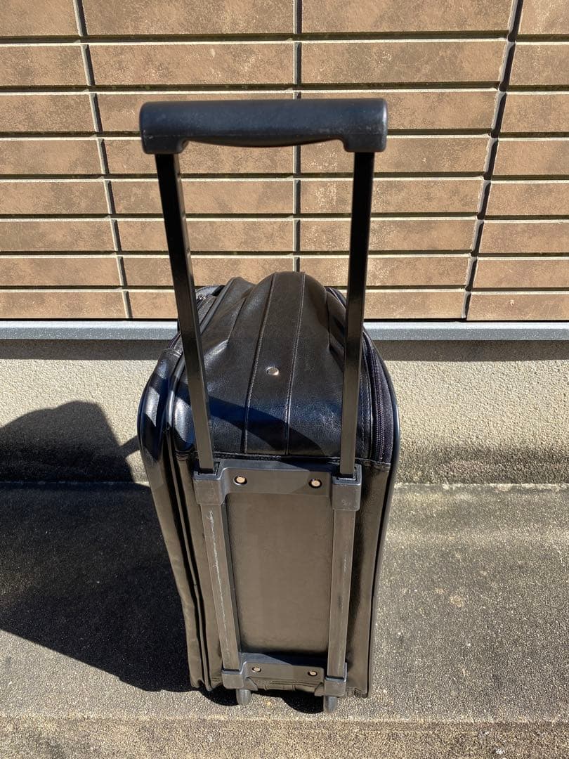 【希少】ダレスバッグ型キャリーバッグ オールレザー ブラック 自立型 2段階