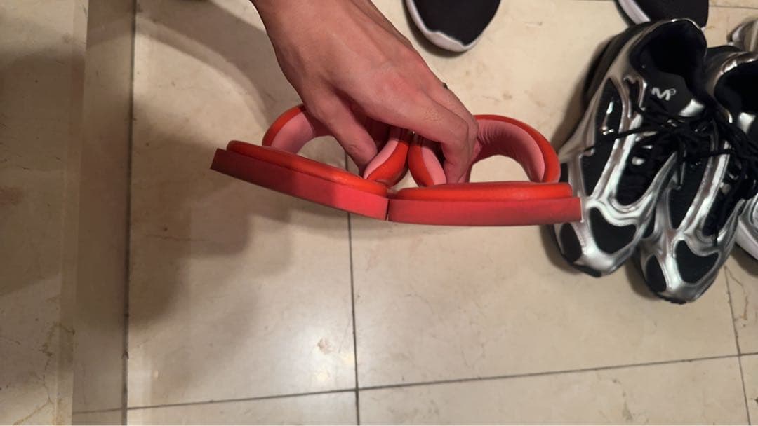 CHANEL ビーチサンダル レッド・ピンク