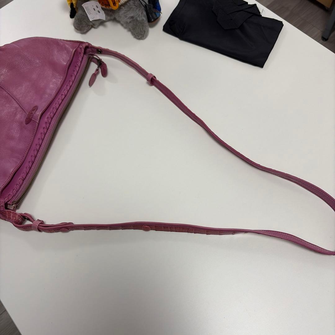 IBIZA　レザーショルダーバッグ　ワニ革被せ　美品！