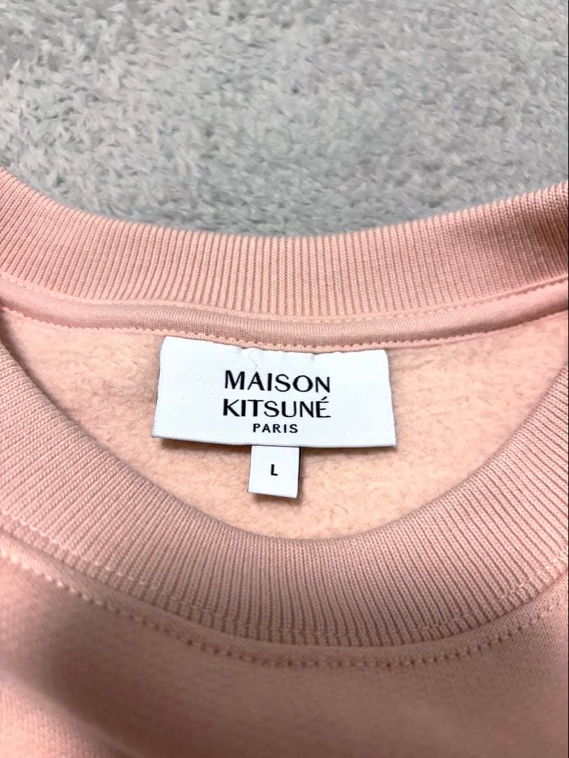 メゾンキツネ★FOX HEAD PATCH トレーナー 裏起毛 ベビーピンク
