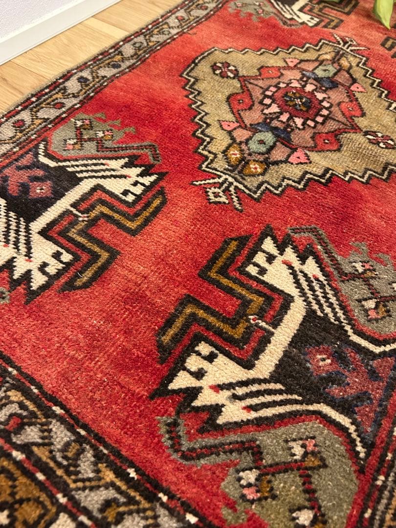 トライバルラグ・トルコヴィンテージラグ・ウール約51×99cm