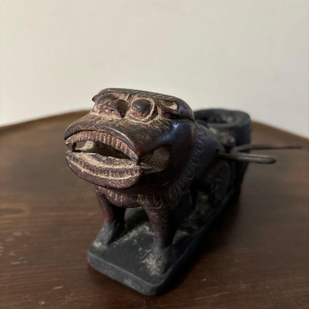 李朝墨壺　アンティーク　韓国骨董　狛犬　招き猫　福助　古美術　朝鮮古美術　木工品