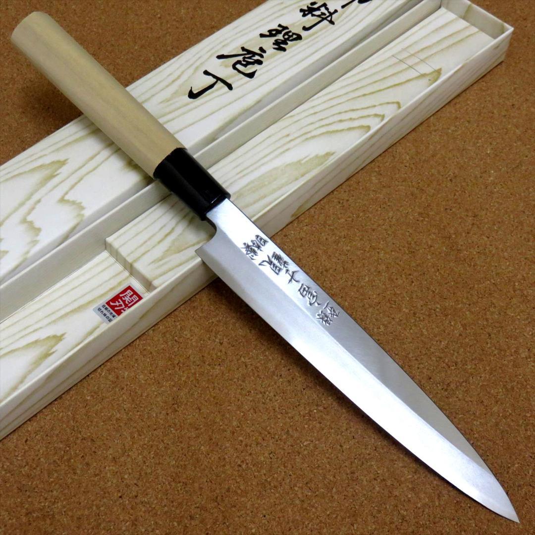 関の刃物 柳刃包丁 170mm SK5 軟鉄 片刃 右利き用 刺身包丁 朴の木
