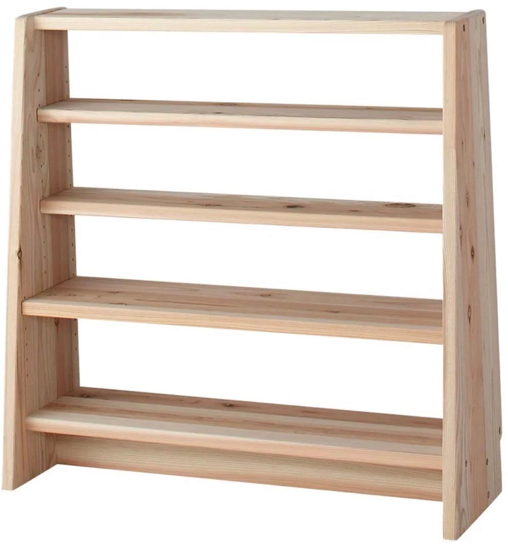 国産杉 薄型頑丈タワーシェルフ 幅90cm高さ89.5cm