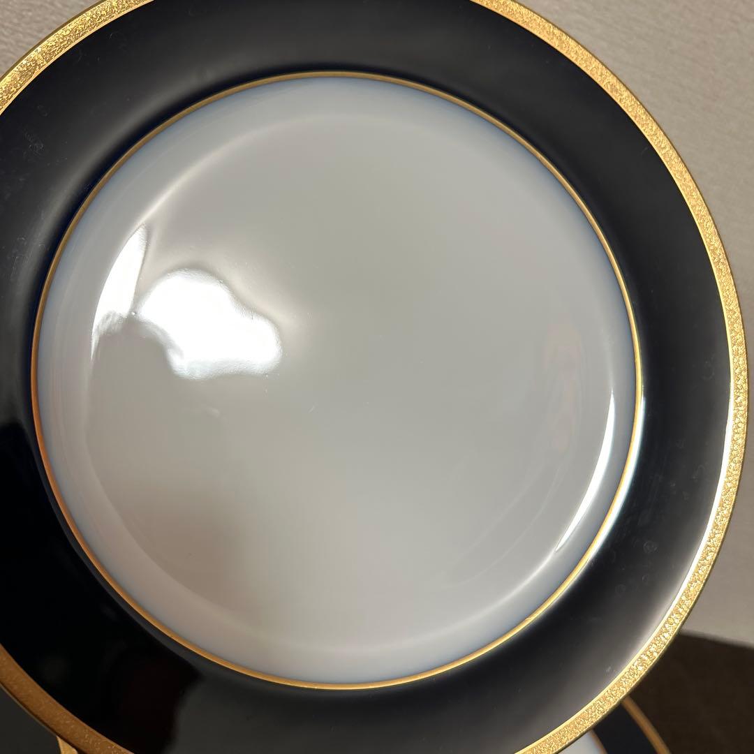 大倉陶園　ロイヤルブルー　瑠璃金彩金蝕　ディナープレート　25.5cm