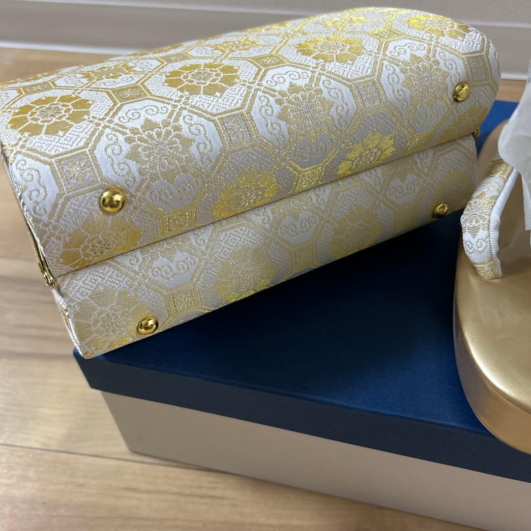 フォーマル 正絹帯地 草履 バッグセット 和装 一度のみ使用 ①