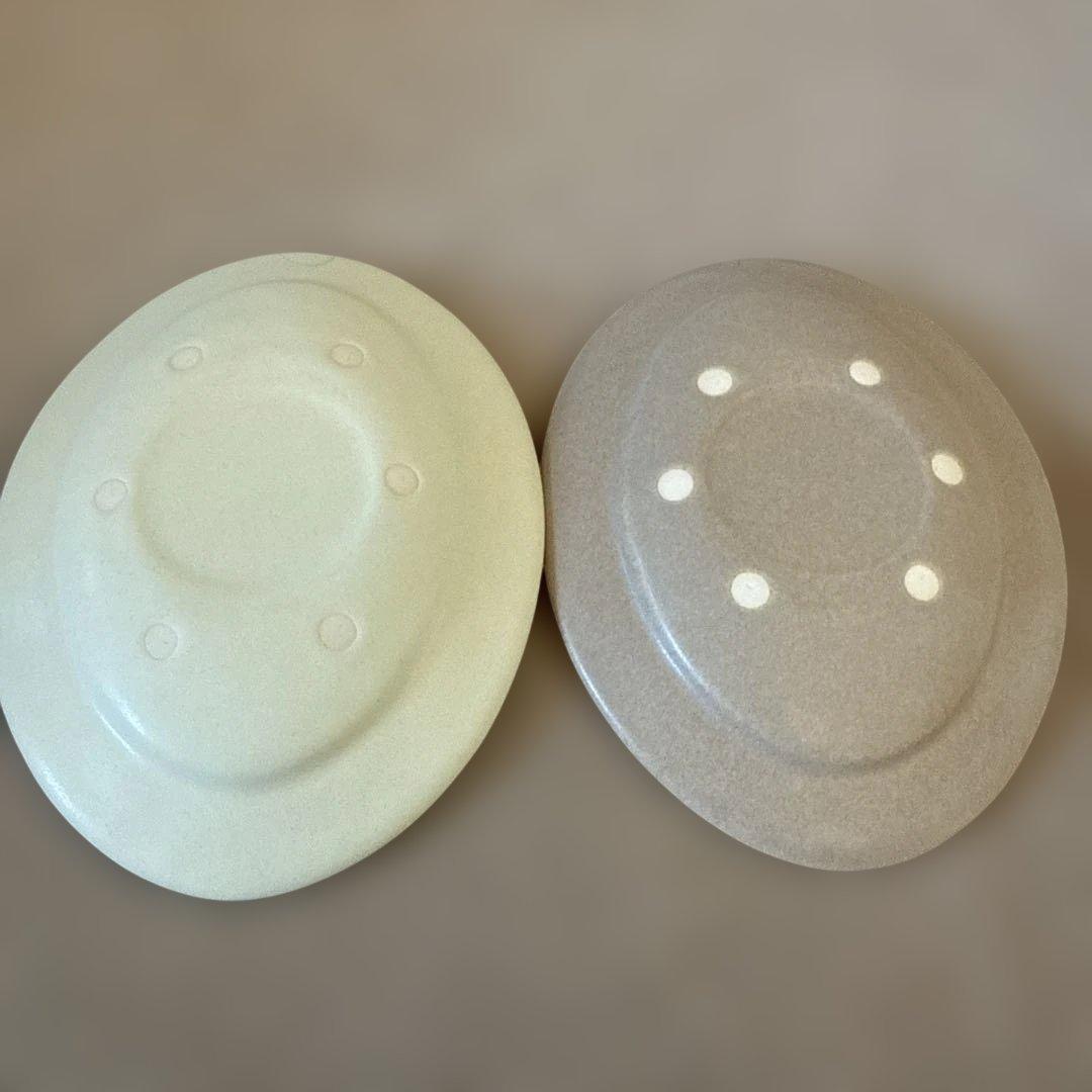 awabi ware オーバル2枚セット ベージュとクリーム