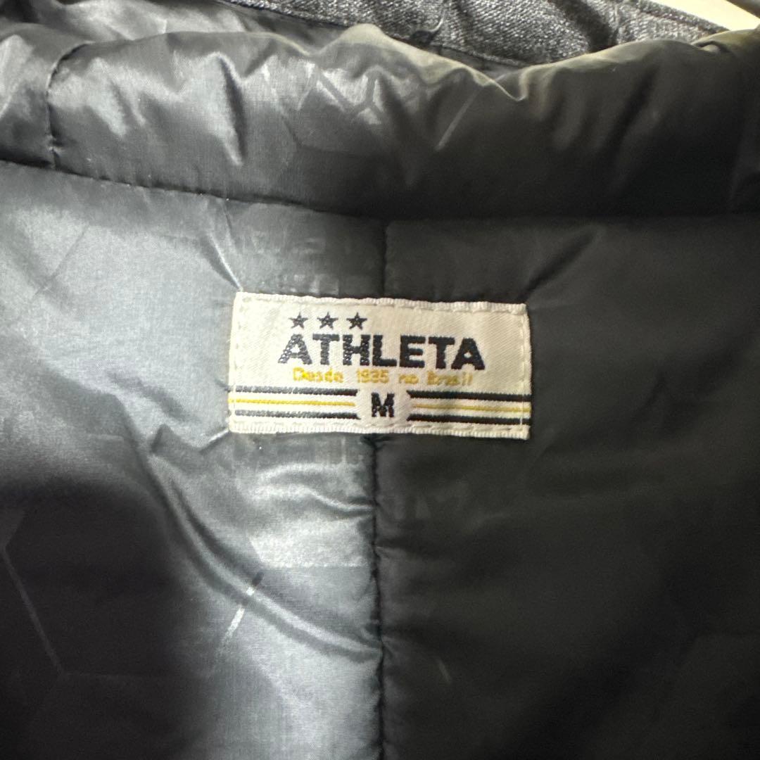 ATHLETA 中綿ジャケット メンズM グレー フード付き 防寒 アスレタ