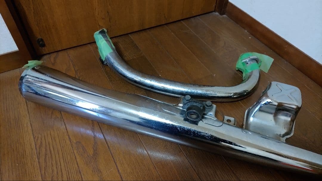 【値下げ】SR400/SR500 純正ノーマルマフラー エキパイ付 ブラケット付