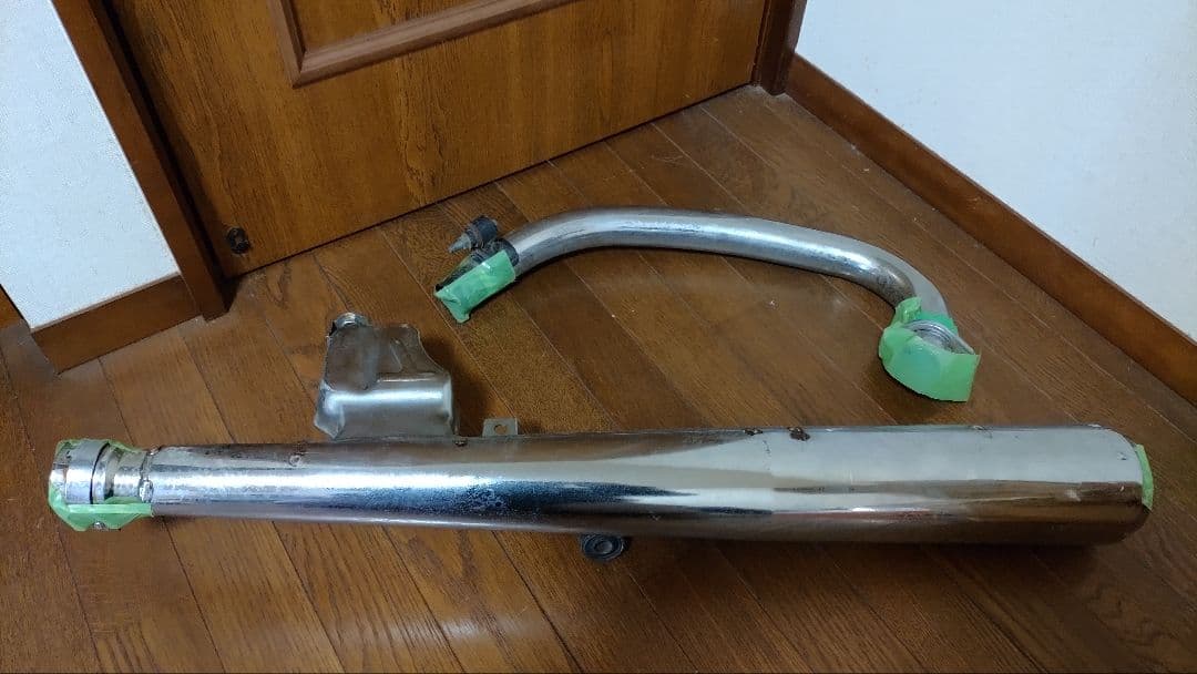 【値下げ】SR400/SR500 純正ノーマルマフラー エキパイ付 ブラケット付