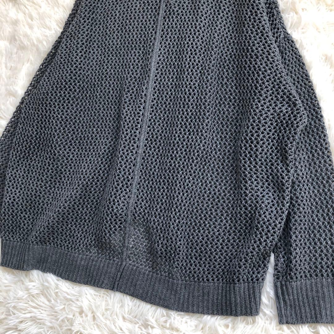新品タグ付き★mizuiro ind メッシュVネックカーディガン　グレー