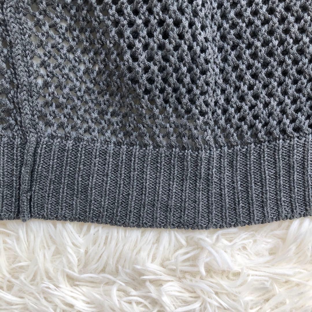 新品タグ付き★mizuiro ind メッシュVネックカーディガン　グレー