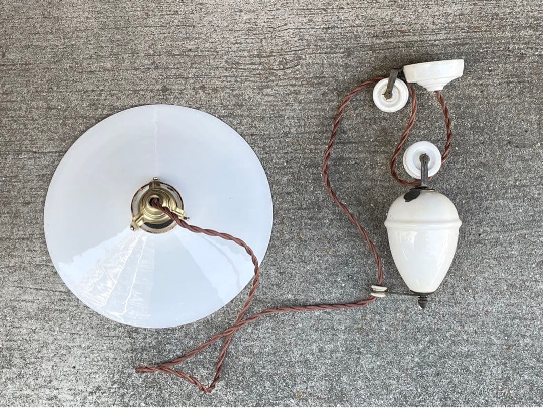 【merci】 2a. フランス　吊り下げ　滑車　ランプ　古道具　店舗什器