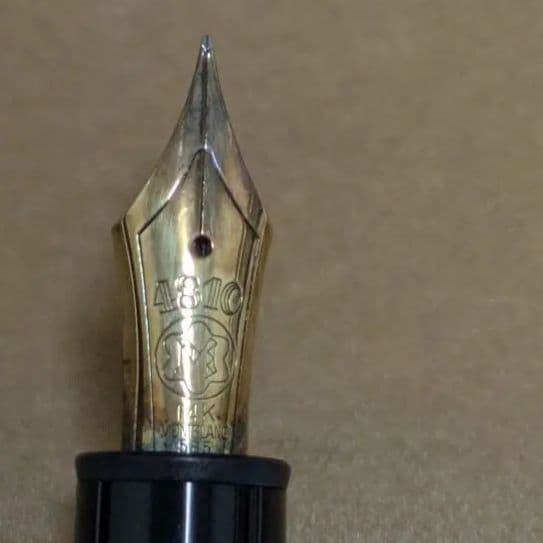 144 希少 美品 MONT BLANC 万年筆 黒 細字 14K