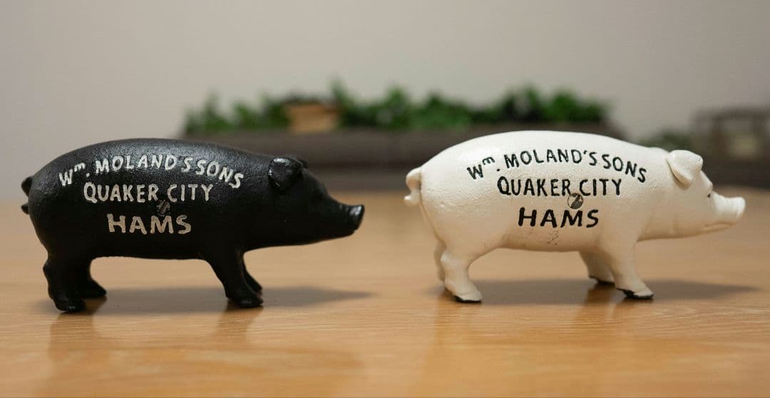 【2個セット】Hams PIG BANK ハムズバンク　アンティーク　貯金箱