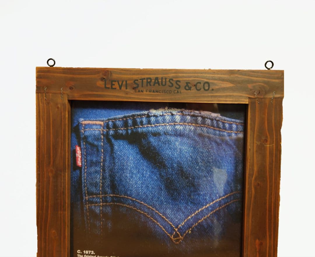 Levi's 木製額縁 広告入り ディスプレイ用