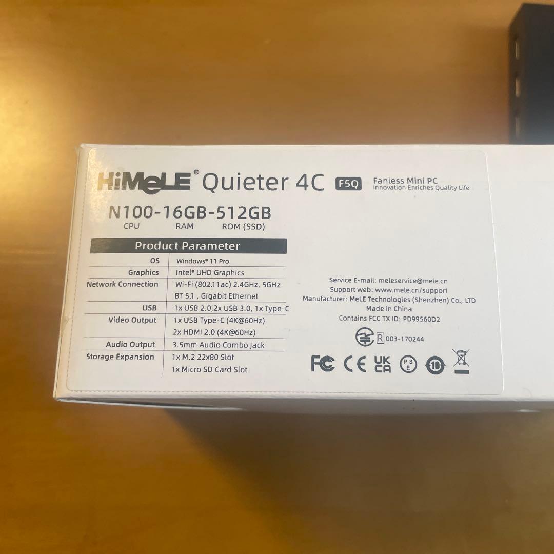 ミニPC HiMeLE Quieter 4C N100 16GB 512GB