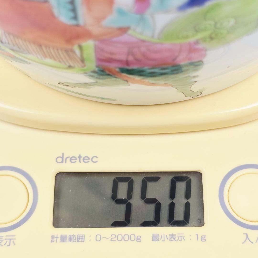 舶来品 中国古磁 五彩 手絵 麒麟天官送子図 大型 姜缶 人頭缶 清同治在銘