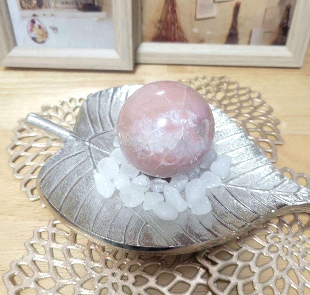 もりりん【№20】天然石 謎石 スフィア 236.5g 55.5mm 丸玉