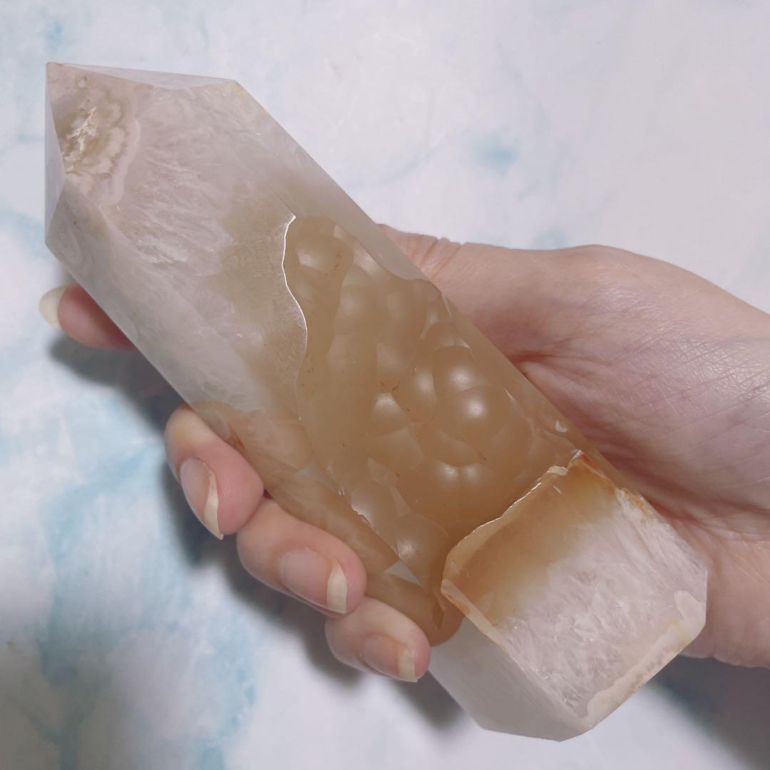 フラワーアゲート タワー 桜瑪瑙 天然石インテリア 天然石 置き物