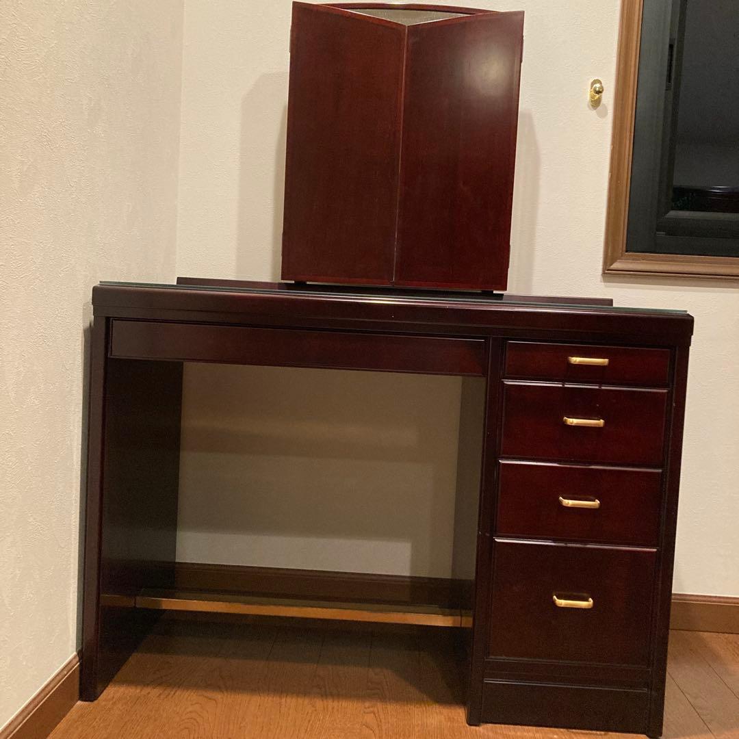 【今月中お値引き価格・希少品】三面鏡ドレッサー・高級漆家具（モリシゲ）&椅子