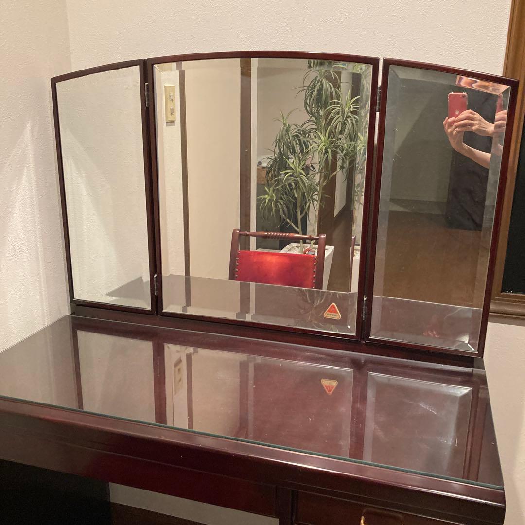 【今月中お値引き価格・希少品】三面鏡ドレッサー・高級漆家具（モリシゲ）&椅子