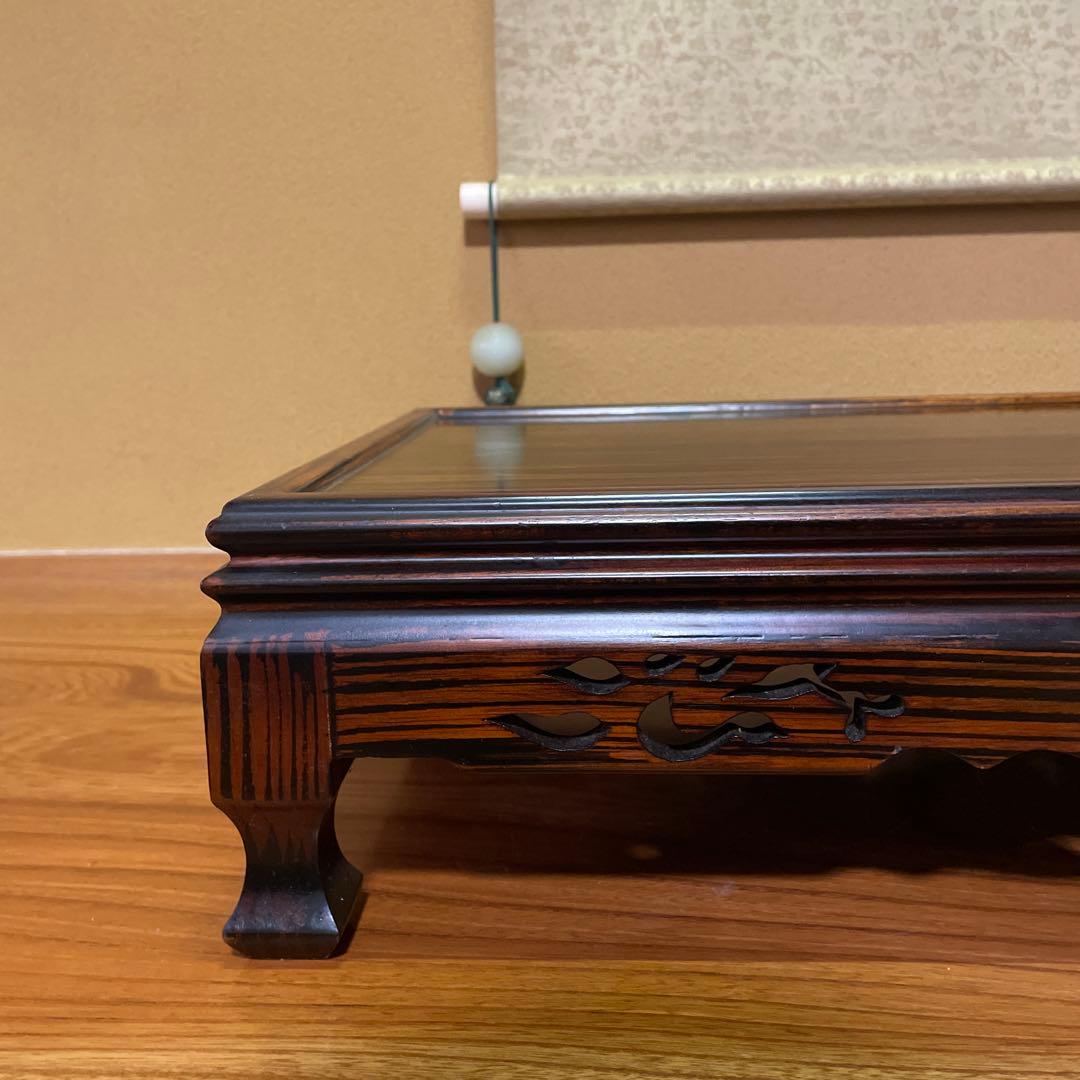 盆栽台 花台 飾り台 香炉台 花瓶台 サイドテーブル 木製 花梨材 ビンテージ