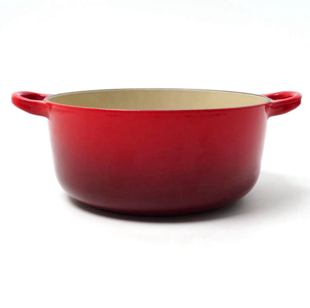 【美品】LE CREUSET　ココット ロンド チェリーレッド　20cm