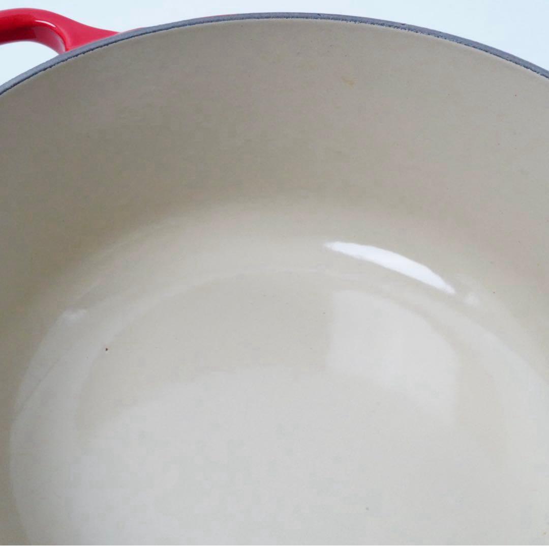 【美品】LE CREUSET　ココット ロンド チェリーレッド　20cm