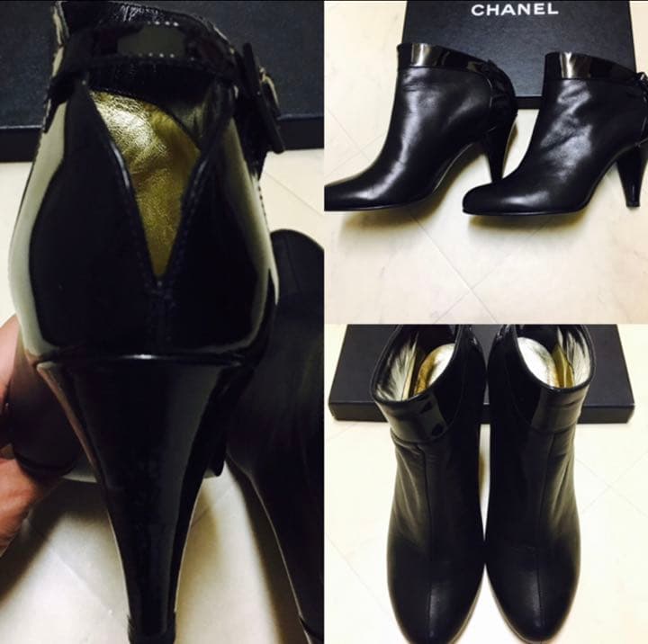 美品 CHANEL シャネル ブラック ショートブーツ ブーティ