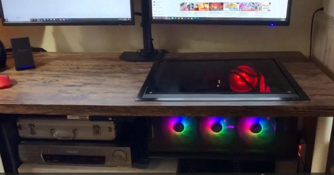 【自作】パソコンデスク デスクインインＰＣ IKEAデスク改